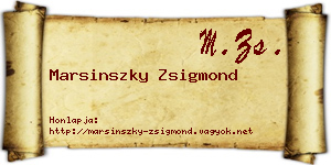 Marsinszky Zsigmond névjegykártya